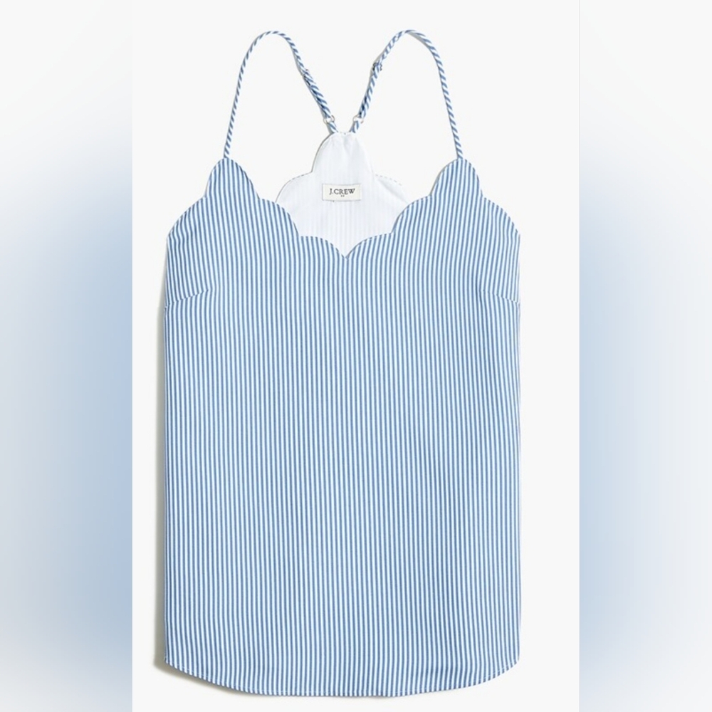 **SOLD**NWT J.Crew Factory Striped Scalloped Cami Top, Size 6